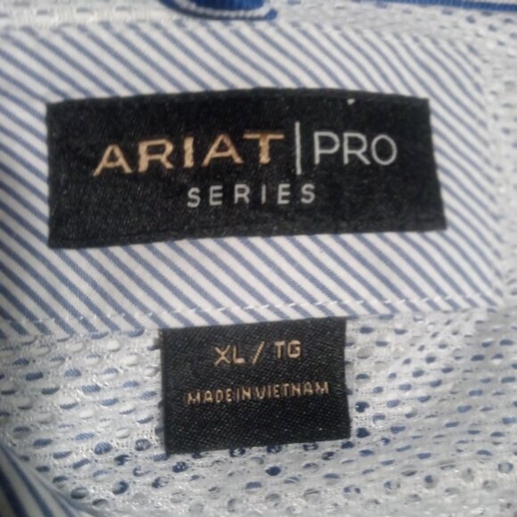 Ariat Pro Series Men's LS Striped Button Down Shirt Size XL - Picture 5 of 7